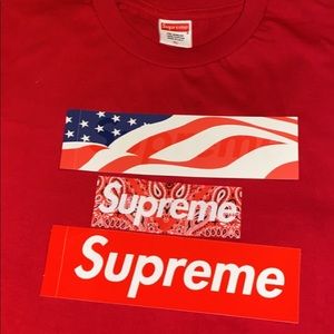 Supreme red bandana box logo L USA Sticker